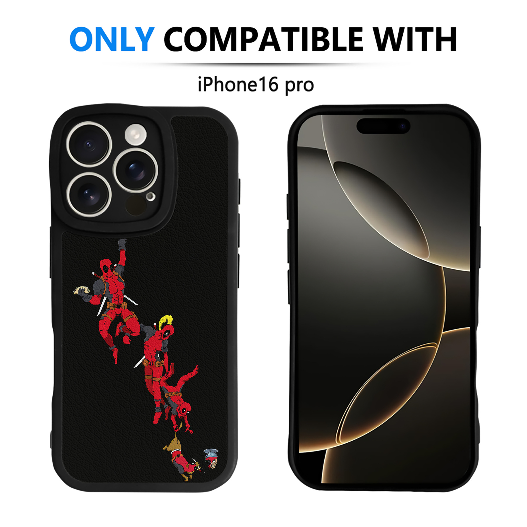 （画像用） Deadpool デッドプール 【iPhone 16シリーズ対応】シリコンスマホケース（レザー調） 材質：シリコン